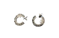 CHANEL Silver Crystal Earrings Women's Silver