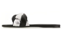 MIU MIU Slide Slippers Women's Black White Silver