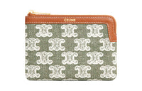 CELINE Triumph Gate Triomphe Cow Leather Wallet Women's