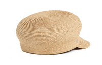 HERMES Raffia Palladium-Plated Hats & Caps Women's Yellow