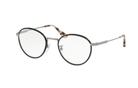 PRADA Titanium Irregular Shape Eyeglass Frames Unisex Black