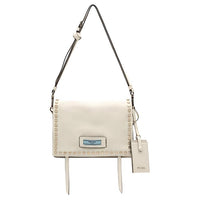 PRADA Cow Leather Shoulder Bag Women's White