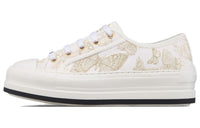 DIOR Walk'n'Dior Platform Shoes Low-Top Skateboard Shoes Women's White Gold