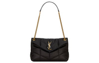 SAINT LAURENT Lambskin Crossbody Bag Shoulder Bag Women's Black