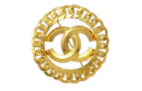CHANEL 1996 Plated Cc Chain Brooch Costume Brooch