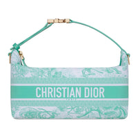 DIOR DIORIVIERA Technical Fabric Clutch Lunch Box Bag Medium Size Women's Mint Green