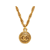 CHANEL 1980s Cc Pendant Necklace