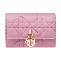 DIOR Miss Dior Sheepskin Wallet Women's Hydrangea Pink