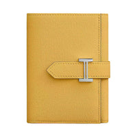 HERMES Bearn Mysore Goat Skin Wallet Women's B4 Sun Yellow