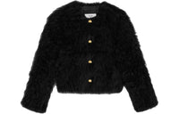 CELINE Velvet-feel Coat Women's Black