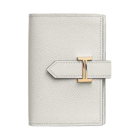 HERMES Bearn Epsom Calfskin Wallet Mini Unisex M4 Gris Pale Cream Gray