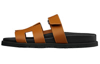 HERMES Chypre Sandal Stylish Sandals Women's Brown Black