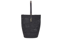 SAINT LAURENT Raffia Handbag Large Size Women's Black