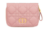 DIOR Caro Calfskin Wallet Women's Light Pink