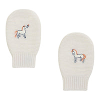HERMES Cashmere Knit Gloves Kids' Cream White