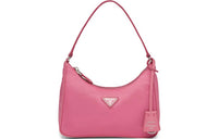 PRADA Hobo Nylon Shoulder Bag, Underarm Handbag, Shoulder Bag Mini Women's Pink