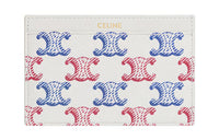 CELINE Canvas With Calfskin Trim Card Holder Card Holder Women's Blue/Red/White