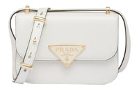 PRADA Leather Crossbody Bag Shoulder Bag Women's White