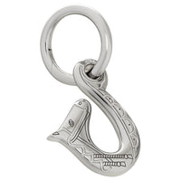 HERMES Stainless Steel Keychains Unisex Silver