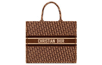 DIOR BookTote Velvet Totes Handbags Large Size Women's Brown