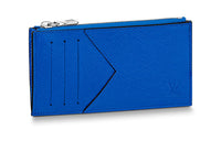 LOUIS VUITTON COIN Taïga Cow Leather Card Holder Men's Blue