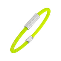 LOUIS VUITTON Canvas Cow Leather Metal Bracelets Men's Neon Green