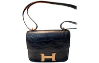 HERMES Constance Crocodile Leather Kangkang Shoulder Crossbody Bag Women's