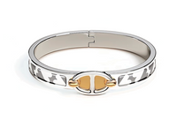 HERMES Enamel Palladium-Plated Bangles Women's Silver