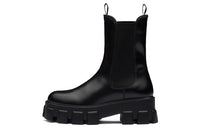 PRADA Monolith 55mm Ankle Boot Black Brushed Leather Women's
