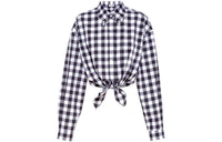MIU MIU Shirts Women's Black White Plaid