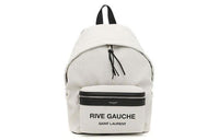 SAINT LAURENT Rive Gauche Fabric Backpack Women's White