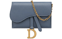 DIOR Saddle Sheepskin Saddle Bag Shoulder Bag Crossbody Bag Extra Mini Women's Dark Denim Blue