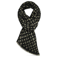 LOUIS VUITTON Subject To Official Website Knit Scarves Unisex Black