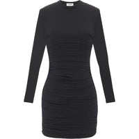 SAINT LAURENT Draped-design Wool Dress
