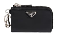 PRADA Saffiano Leather Key Pouch Women's Black