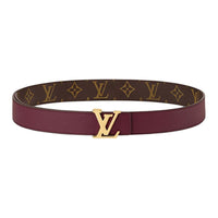 LOUIS VUITTON Leather Leather Belts Women's Purple Width: 3CM