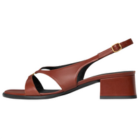 CELINE Triomphe One Strap Sandals 4cm Women's Rusty Red
