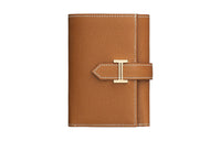 HERMES Bearn Epsom Calfskin Wallet Women's 37 Gold Gold Brown