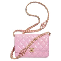 CHANEL Polished Lambskin Shoulder Bag Crossbody Bag Women's Pink