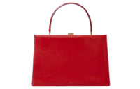 CELINE Clasp Calfskin One Shoulder Handbags Women's Crimson