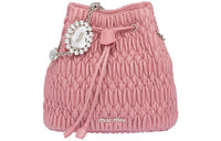 MIU MIU Soft Sheep Leather Bucket Shoulder Bag Women's Pink