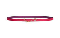 HERMES Carousel Double-Sided Cut-Out Decoration Smooth Buckle Leather Belts Women's Rose Red Width: 1.3cm