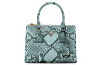 PRADA Galleria Killer Bag Python Skin Shoulder Bag Crossbody Bag Handbag Small Size Women's Blue