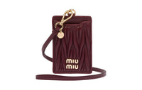 MIU MIU Nappa Leather Card Holder Women's Chardonnay Red & Corn Yellow