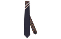 DIOR Ties Men Marine Blue/Coffee Brown