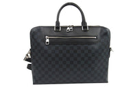 LOUIS VUITTON Canvas With Leather Handbag, Shoulder Bag, Crossbody Bag, Briefcase Men's Gray Black