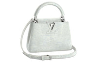 LOUIS VUITTON Capucines Lizard Skin Capy Sine Handbag Women's Gray