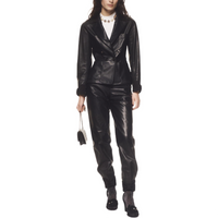 CHANEL Leather Jacket Women's Black