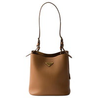 PRADA Leather Shoulder Bag Medium Size Women's Caramel
