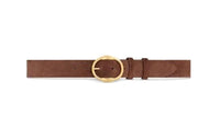 CELINE Large Twin Triomphe Belt In Suede Calfskin